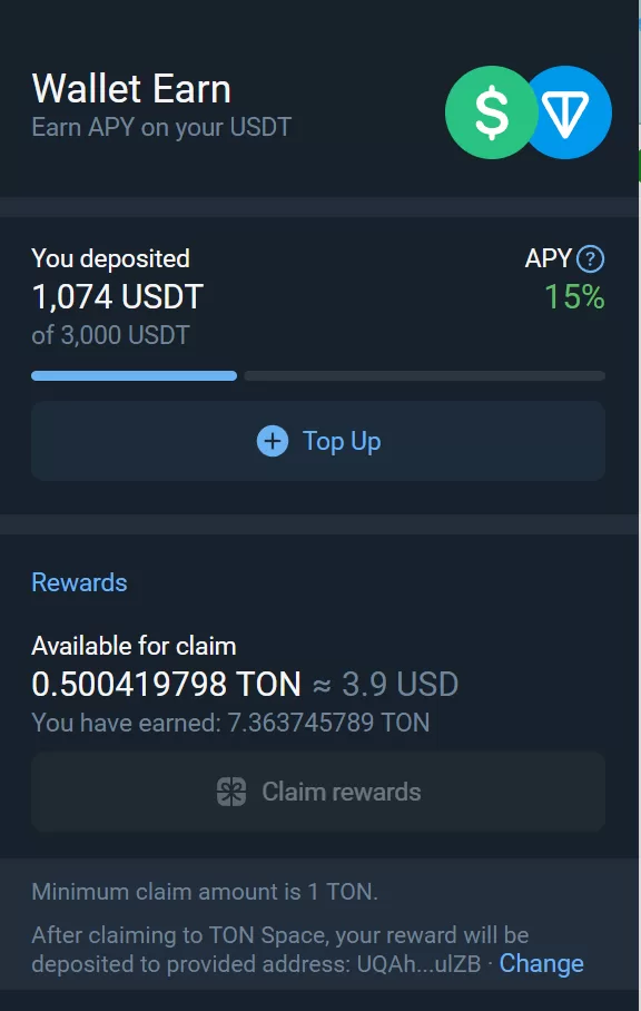 TON wallet Earn