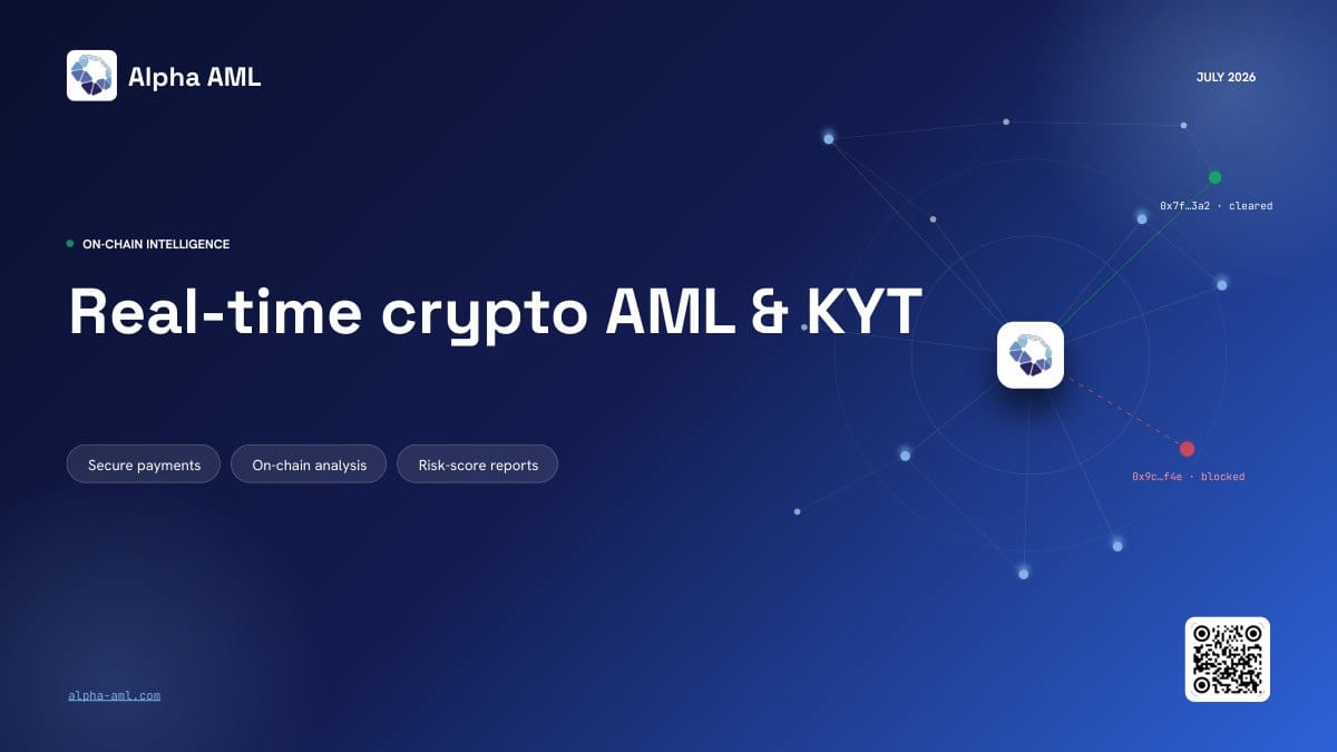 Alpha AML, real-time crypto AML and KYT screening