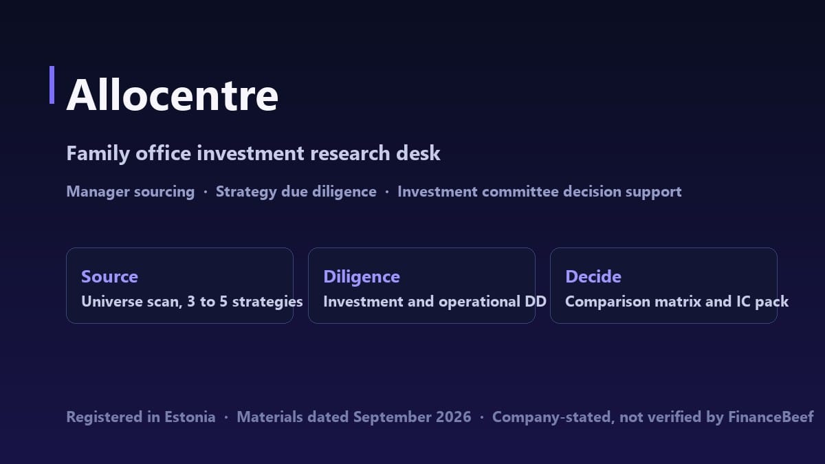 Allocentre, fund research desk for family offices